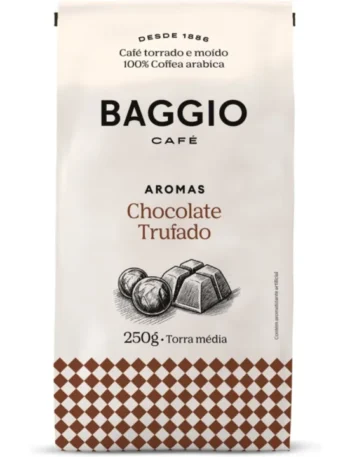 café torrado e moído baggio aroma de chocolate trufado 250g