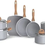 jogo de panelas cinza de 7 peças para cozinha moderna