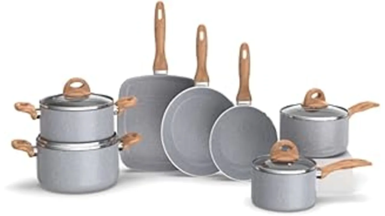 Jogo de Panelas Brinox7 Peças Wooden - Cinza