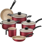 jogo de panelas antiaderente vermelho para cozinha moderna