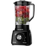 liquidificador Mondial Turbo Power preto 550W para preparar sucos e vitaminas