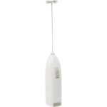 mini mixer elétrico inox e branco para bebidas, batidas e misturas rápidas