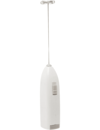 mini mixer elétrico inox e branco para bebidas, batidas e misturas rápidas