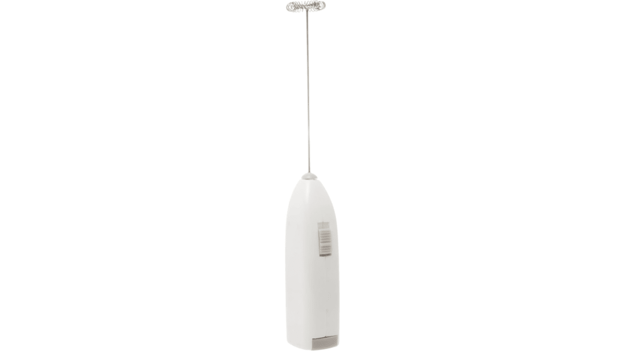 LYOR - Mini Mixer Misturador Elétrico para Bebidas - Inox e Plástico Branco - Eficiente e Compacto para Batidas e Misturas Rápidas