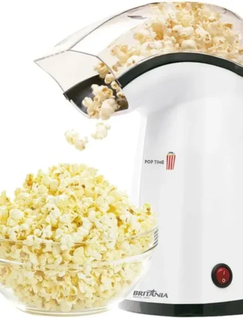 Pipoqueira Pop Time branca 127V para preparar pipoca em casa