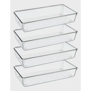 Organizador grande transparente PET para gaveta cozinha
