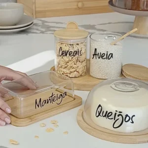 Kit Mesa Posta Bambu 5 Peças