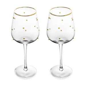 Jogo 2 Taças de Vidro Balls Fio de Ouro 350ml Wolff